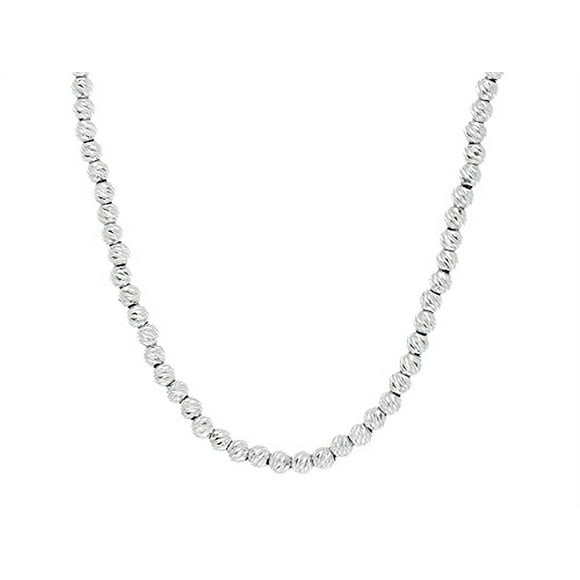 Finejewelers 14 Kt White Gold 18 Inch 1.4mm Bright Cut Alternate Mariner Chain with Spring Ring Clasp 